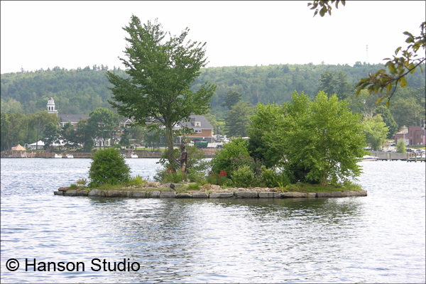 Meredith, NH - Indian Island with Church Landing 